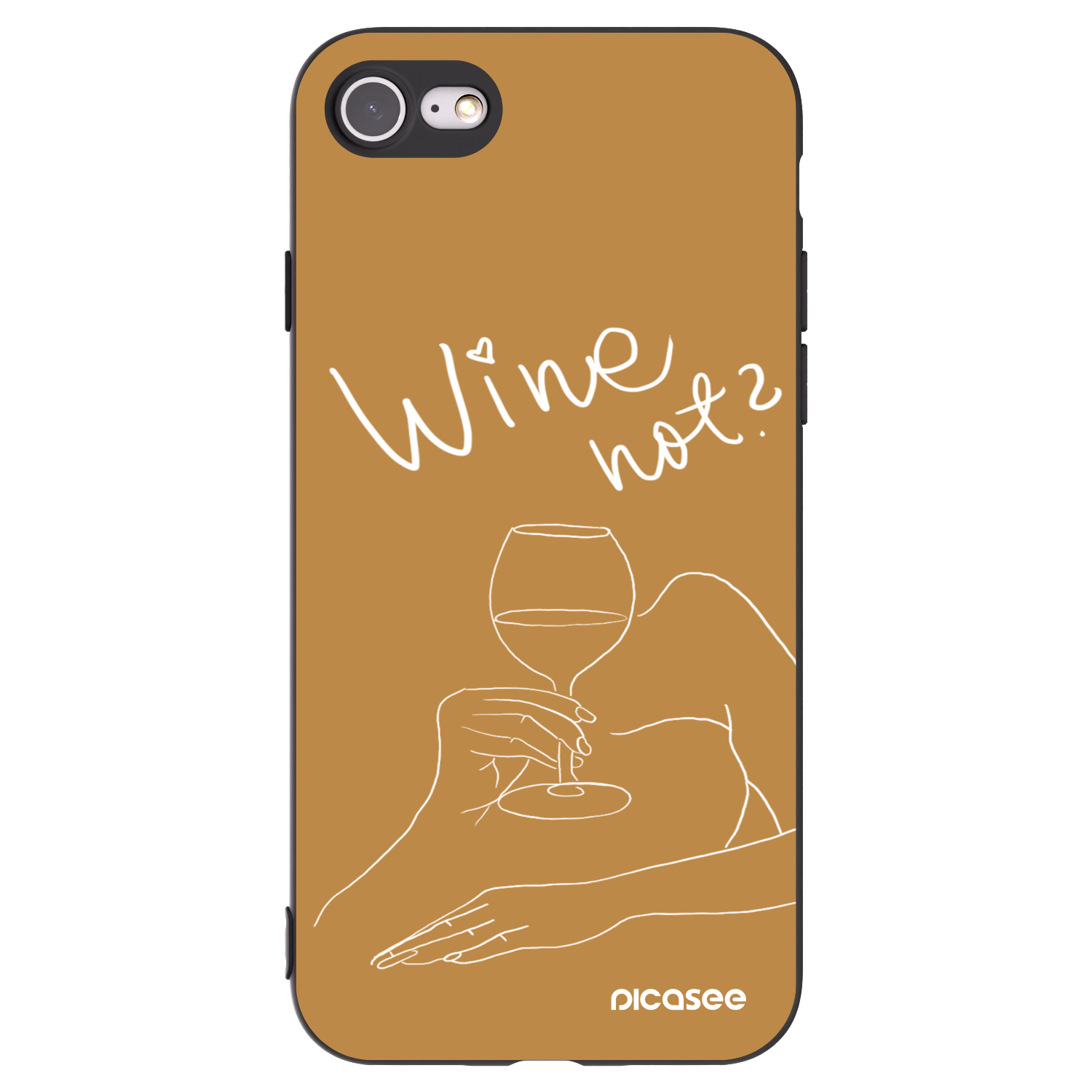 Picasee Μαύρη θήκη σιλικόνης για Apple iPhone SE 2020 - Wine not