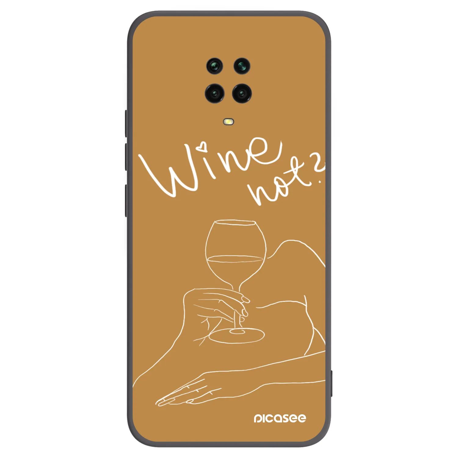 Picasee Μαύρη θήκη σιλικόνης για Xiaomi Redmi Note 9 Pro - Wine not
