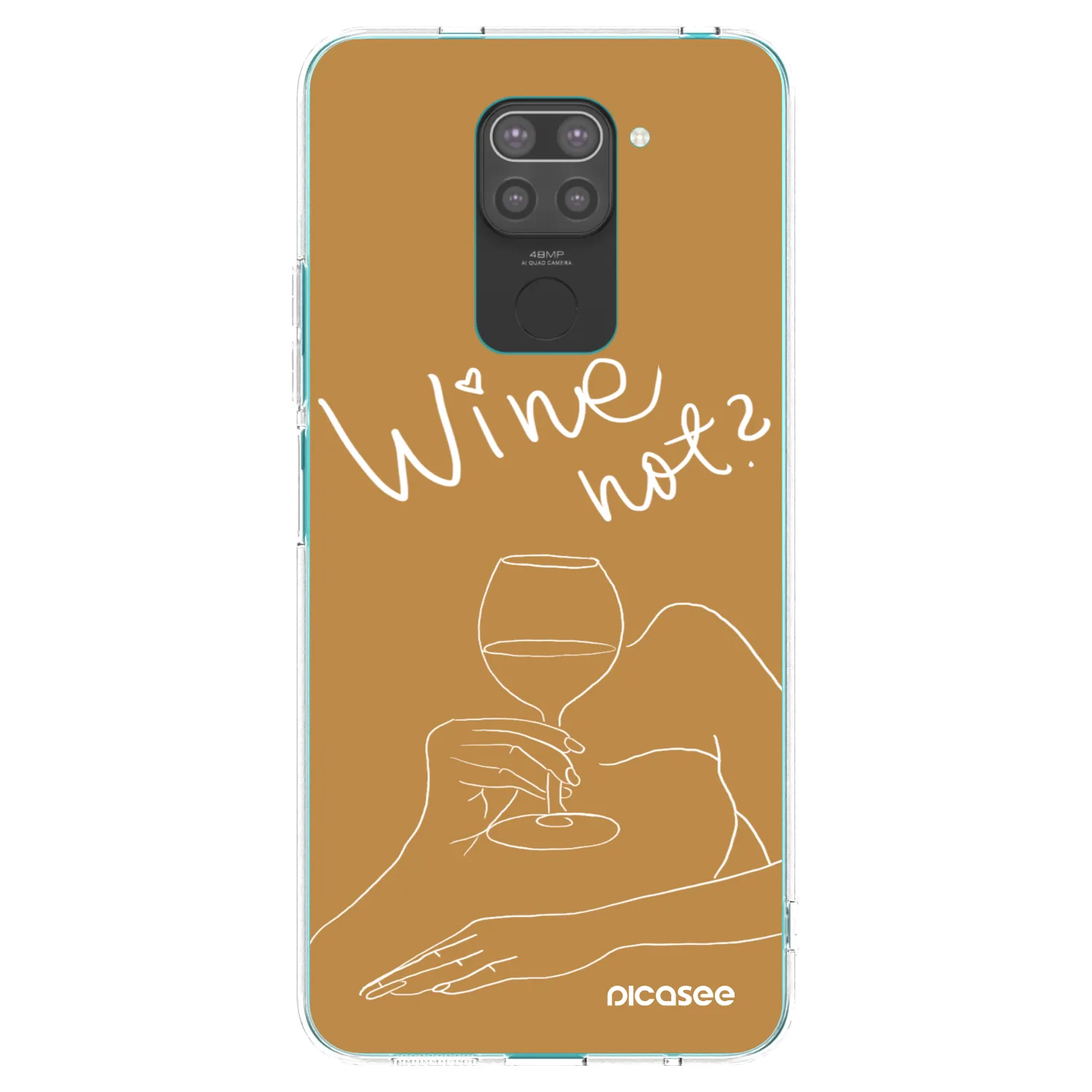 Picasee Μαύρη θήκη σιλικόνης για Xiaomi Redmi Note 9 - Wine not