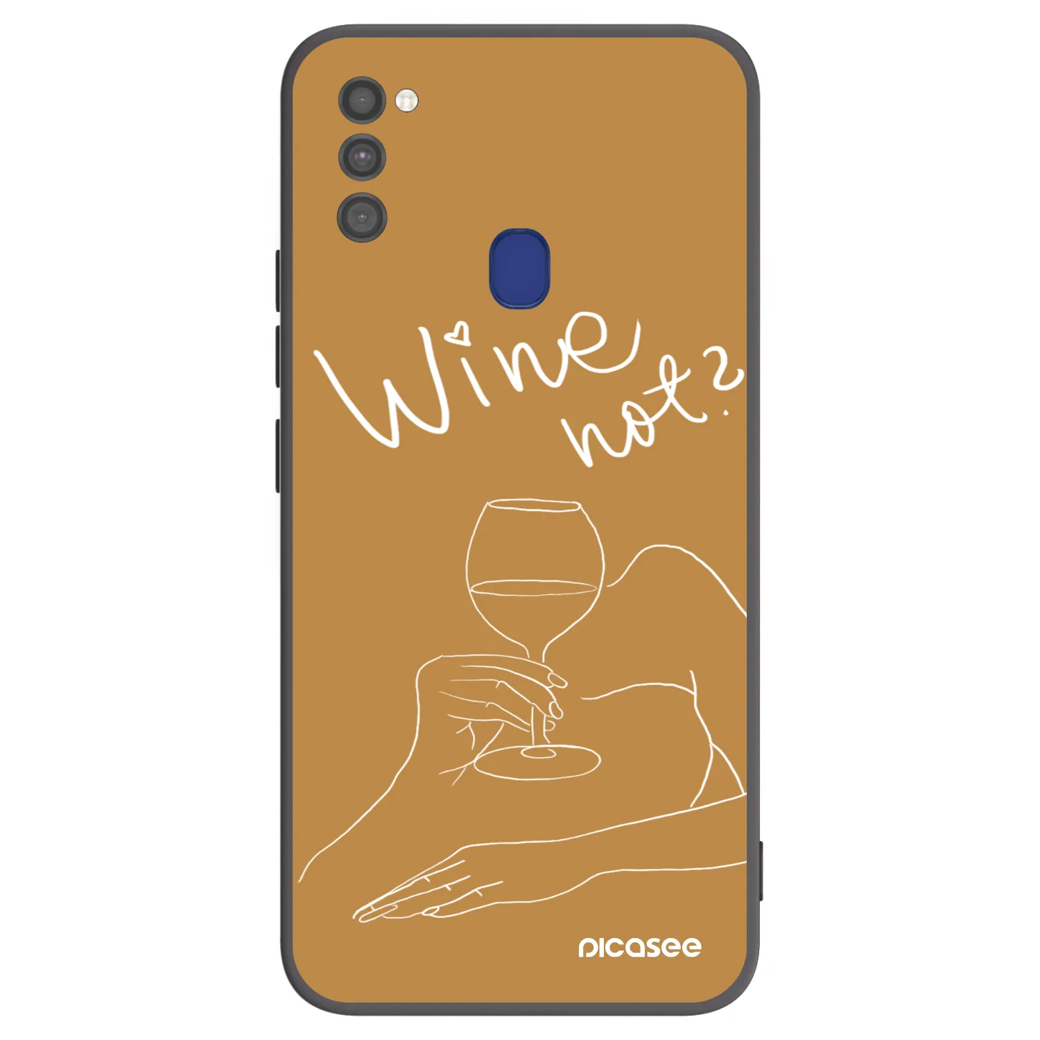 Picasee Μαύρη θήκη σιλικόνης για Samsung Galaxy M21 M215F - Wine not