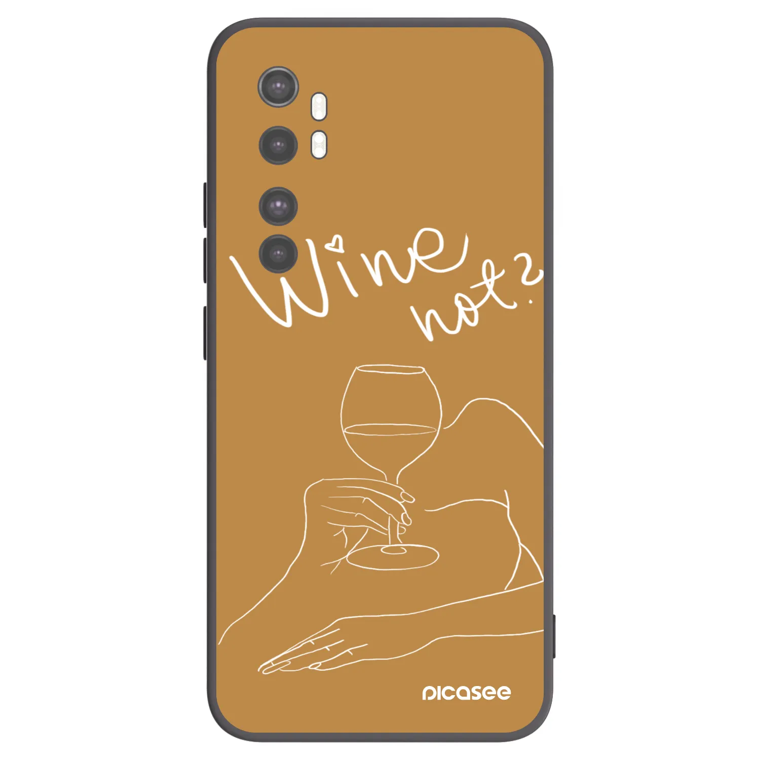 Picasee Μαύρη θήκη σιλικόνης για Xiaomi Mi Note 10 Lite - Wine not