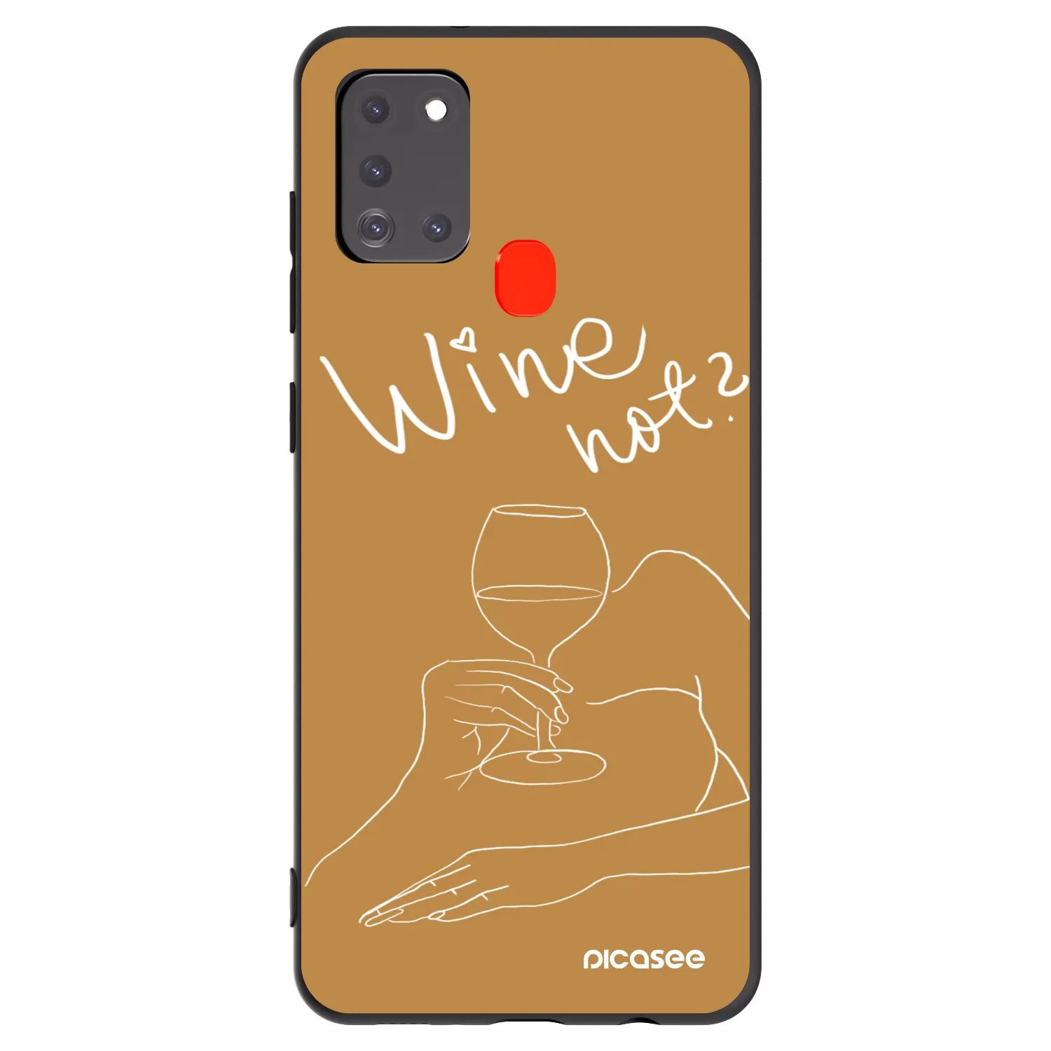 Picasee Μαύρη θήκη σιλικόνης για Samsung Galaxy A21s - Wine not