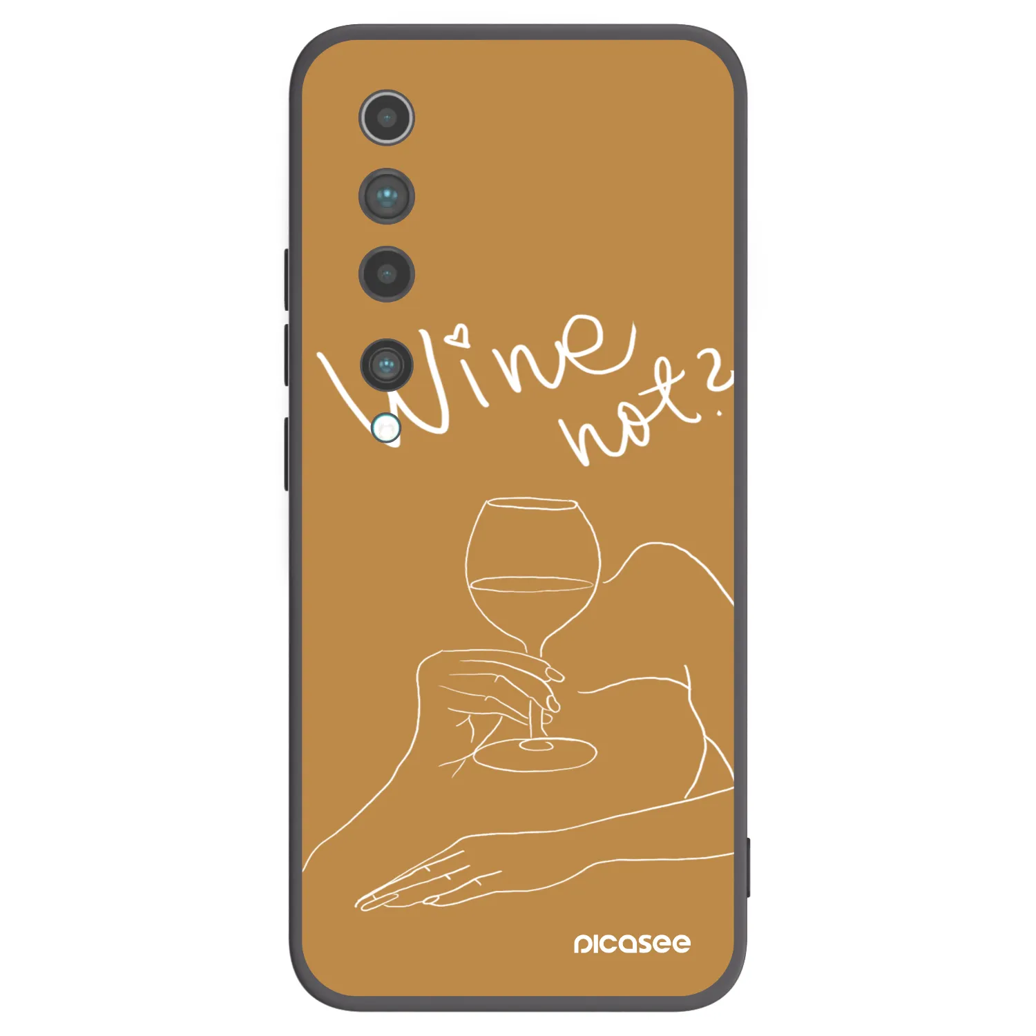 Picasee Μαύρη θήκη σιλικόνης για Xiaomi Mi 10 - Wine not