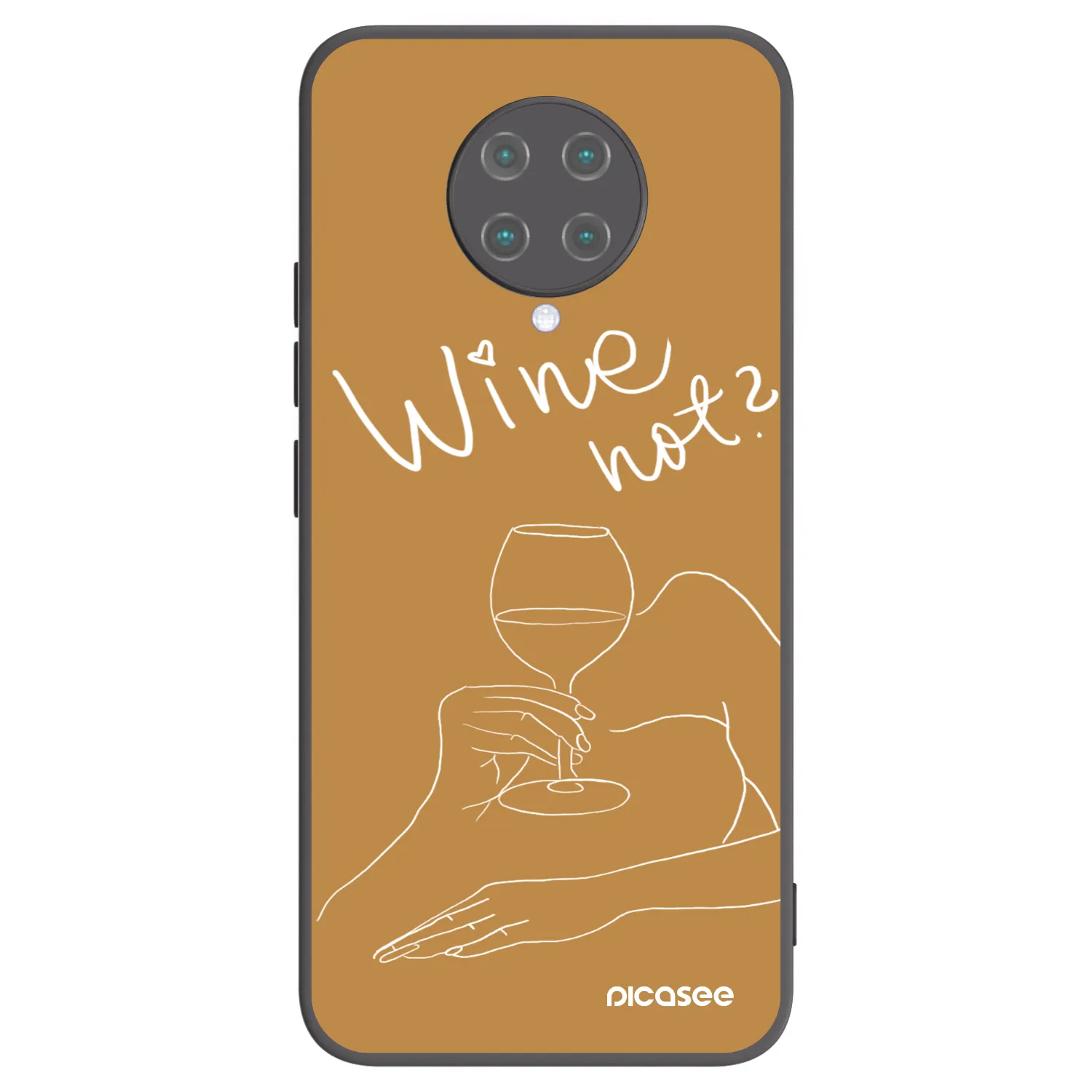 Picasee Μαύρη θήκη σιλικόνης για Xiaomi Poco F2 Pro - Wine not