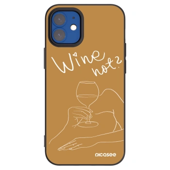 Picasee Μαύρη θήκη σιλικόνης για Apple iPhone 12 mini - Wine not