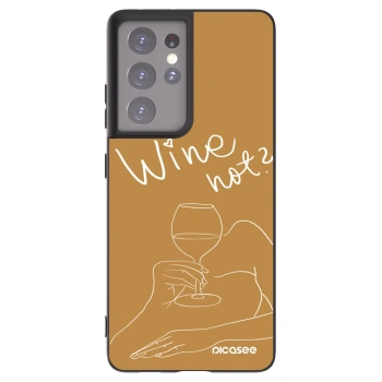 Picasee Μαύρη θήκη σιλικόνης για Samsung Galaxy S21 Ultra 5G G998B - Wine not