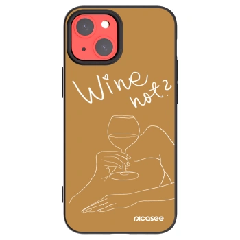 Picasee Μαύρη θήκη σιλικόνης για Apple iPhone 13 mini - Wine not