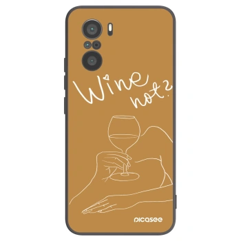 Picasee Μαύρη θήκη σιλικόνης για Xiaomi Poco F3 - Wine not
