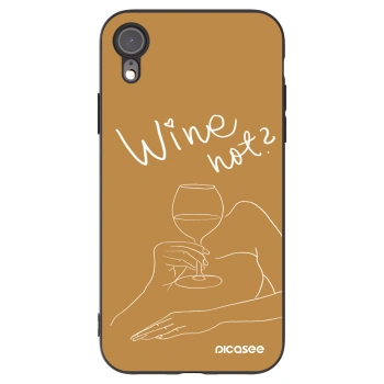 Picasee Μαύρη θήκη σιλικόνης για Apple iPhone XR - Wine not