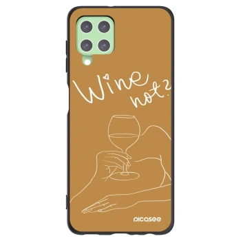 Picasee Μαύρη θήκη σιλικόνης για Samsung Galaxy A22 A225F 4G - Wine not