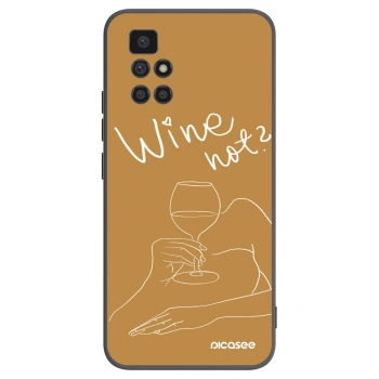 Picasee Μαύρη θήκη σιλικόνης για Xiaomi Redmi 10 - Wine not