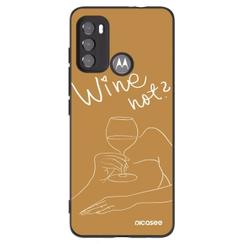 Picasee Μαύρη θήκη σιλικόνης για Motorola Moto G60 - Wine not