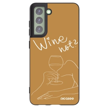 Picasee Μαύρη θήκη σιλικόνης για Samsung Galaxy S21 FE 5G - Wine not