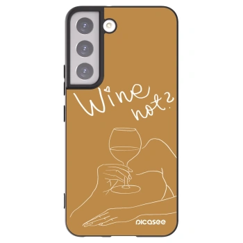 Picasee Μαύρη θήκη σιλικόνης για Samsung Galaxy S22 5G - Wine not