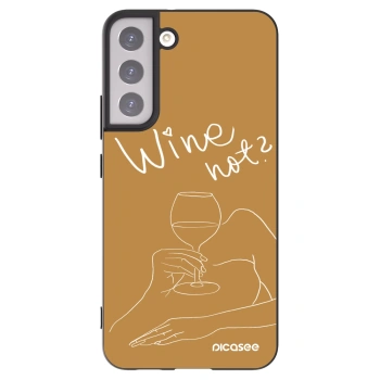 Picasee Μαύρη θήκη σιλικόνης για Samsung Galaxy S22+ 5G - Wine not
