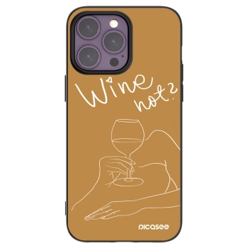 Picasee Μαύρη θήκη σιλικόνης για Apple iPhone 14 Pro Max - Wine not
