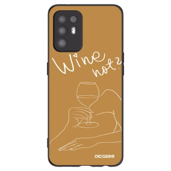 Picasee Μαύρη θήκη σιλικόνης για OPPO A94 5G - Wine not