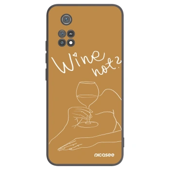 Picasee Μαύρη θήκη σιλικόνης για Xiaomi Poco M4 Pro - Wine not