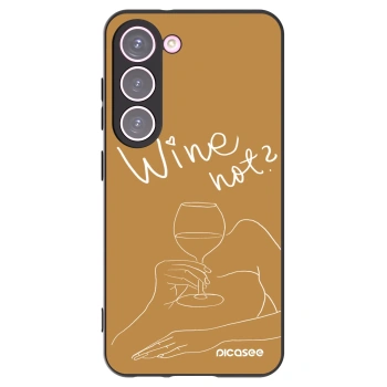 Picasee Μαύρη θήκη σιλικόνης για Samsung Galaxy S23 5G - Wine not