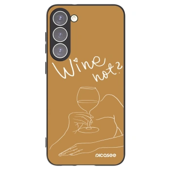 Picasee Μαύρη θήκη σιλικόνης για Samsung Galaxy S23+ 5G - Wine not