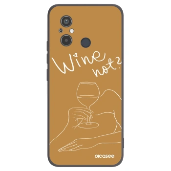Picasee Μαύρη θήκη σιλικόνης για Xiaomi Redmi 12C - Wine not