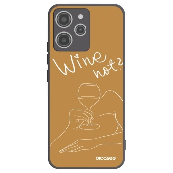 Picasee Μαύρη θήκη σιλικόνης για Xiaomi Redmi 12 4G - Wine not