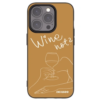 Picasee Μαύρη θήκη σιλικόνης για Apple iPhone 15 Pro - Wine not