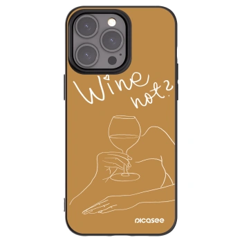 Picasee Μαύρη θήκη σιλικόνης για Apple iPhone 15 Pro Max - Wine not