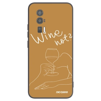 Picasee Μαύρη θήκη σιλικόνης για Xiaomi Poco F5 Pro 5G - Wine not