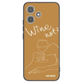 Picasee Μαύρη θήκη σιλικόνης για Xiaomi Redmi 12 5G - Wine not