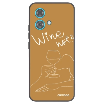 Picasee Μαύρη θήκη σιλικόνης για Motorola Edge 40 Neo - Wine not