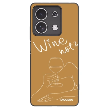 Picasee Μαύρη θήκη σιλικόνης για Xiaomi Redmi Note 13 4G - Wine not