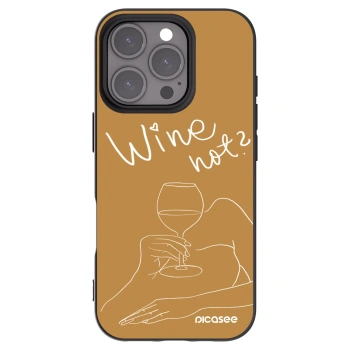 Picasee Μαύρη θήκη σιλικόνης για Apple iPhone 16 Pro - Wine not