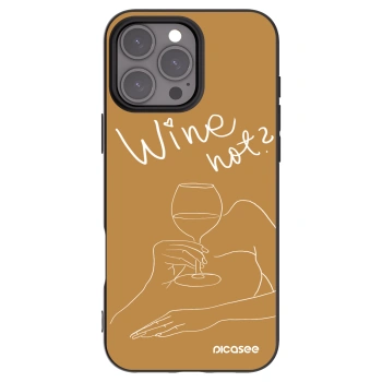 Picasee Μαύρη θήκη σιλικόνης για Apple iPhone 16 Pro Max - Wine not