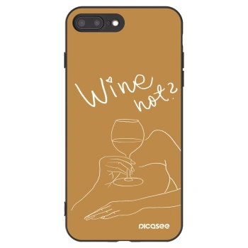 Picasee Μαύρη θήκη σιλικόνης για Apple iPhone 8 Plus - Wine not