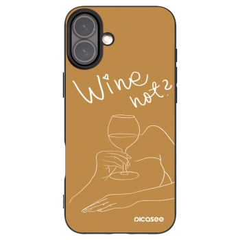Picasee Μαύρη θήκη σιλικόνης για Apple iPhone 16 Plus - Wine not