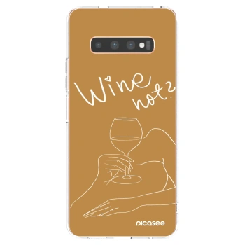Picasee διαφανής θήκη σιλικόνης Samsung Galaxy S10 Plus G975 - Wine not