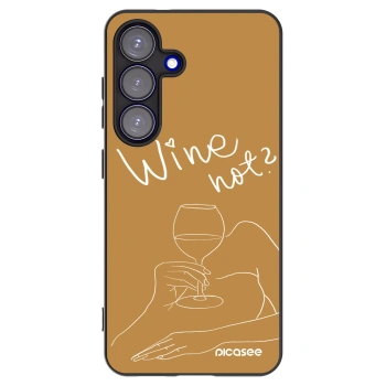 Picasee Μαύρη θήκη σιλικόνης για Samsung Galaxy S25 5G - Wine not