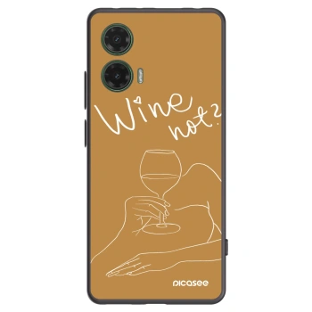Picasee Μαύρη θήκη σιλικόνης για Motorola Moto G35 5G - Wine not