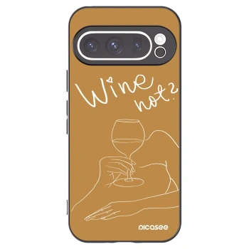 Picasee Μαύρη θήκη σιλικόνης για Google Pixel 9 Pro - Wine not