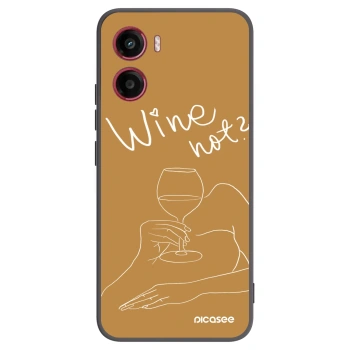 Picasee Μαύρη θήκη σιλικόνης για Motorola Moto G05 - Wine not