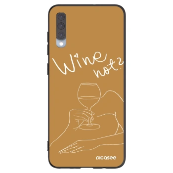 Picasee Μαύρη θήκη σιλικόνης για Samsung Galaxy A70 A705F - Wine not