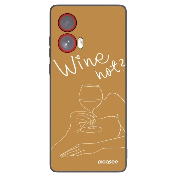 Picasee Μαύρη θήκη σιλικόνης για Motorola Edge 50 Fusion - Wine not