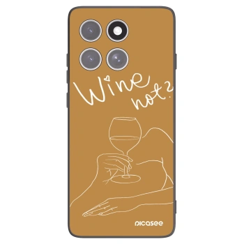 Picasee Μαύρη θήκη σιλικόνης για Motorola Edge 60 Fusion - Wine not