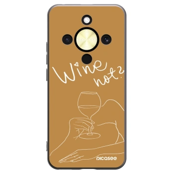 Picasee Μαύρη θήκη σιλικόνης για Honor Magic8 Lite 5G - Wine not