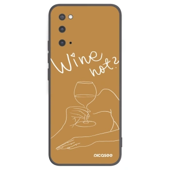 Picasee Μαύρη θήκη σιλικόνης για Samsung Galaxy S20 G980F - Wine not