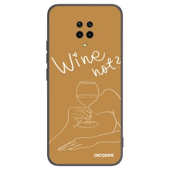 Picasee Μαύρη θήκη σιλικόνης για Xiaomi Redmi Note 9S - Wine not