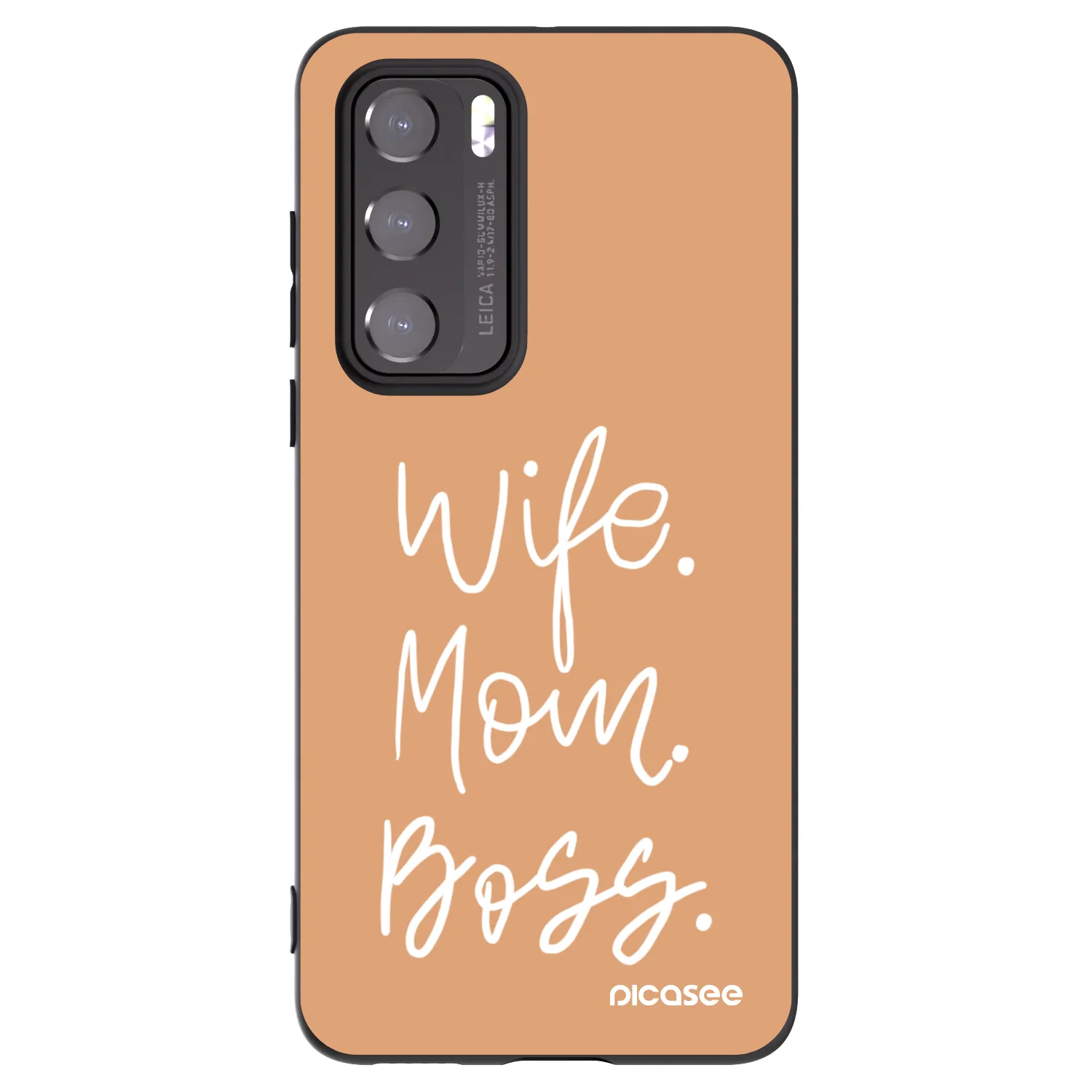 Picasee Μαύρη θήκη σιλικόνης για Huawei P40 - Boss Mama
