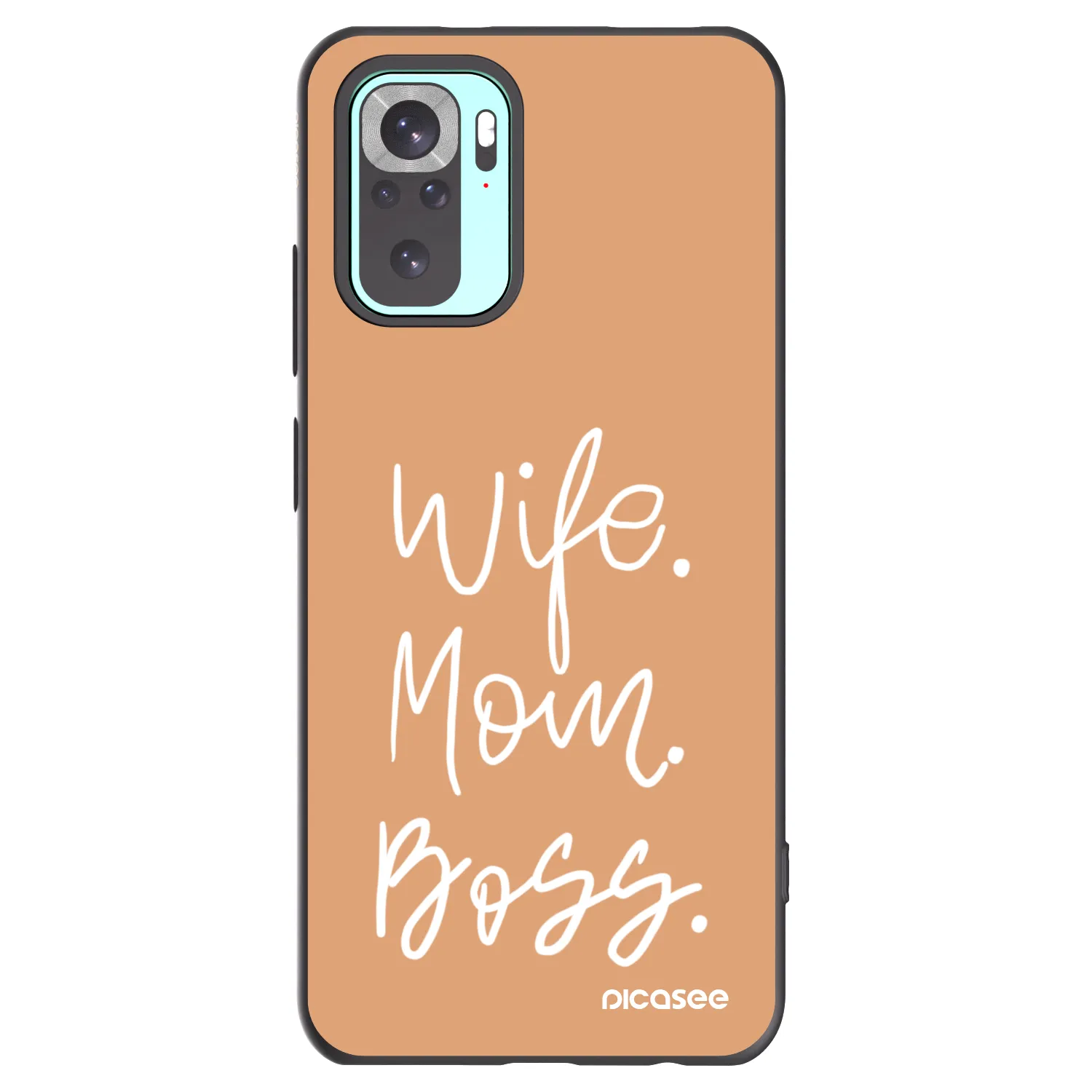 Picasee Μαύρη θήκη σιλικόνης για Xiaomi Redmi Note 10 Pro - Boss Mama