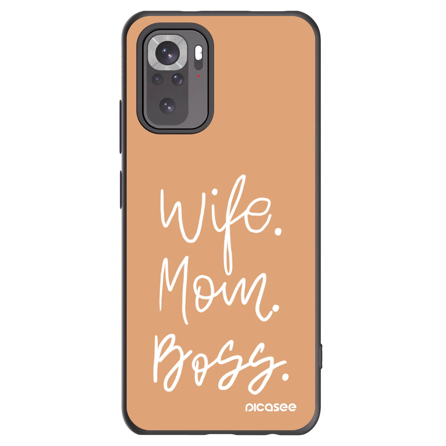 Picasee Μαύρη θήκη σιλικόνης για Xiaomi Redmi Note 10S - Boss Mama